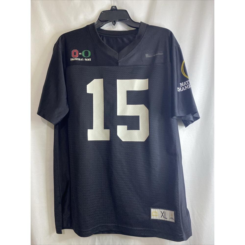 National Championship Football Jersey Mens XL Black Excellent Ohio State Oregon‎